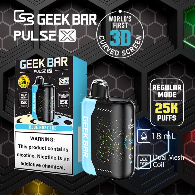 Geekbar pulse x 25k|vape central wholesale|disposable vape|blue razz ice