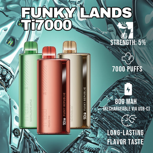 Funky Lands Ti 7000| Disposable Vape Wholesale| Funky Lands vapes| Funky Lands flavor