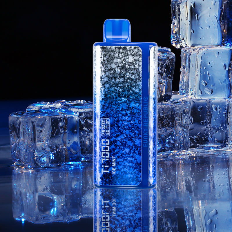 Funky Republic Ti 7000 Frozen Edition| Disposable Vape Wholesale| Funky Republic vapes| Funky Republic frozen flavor ice mint