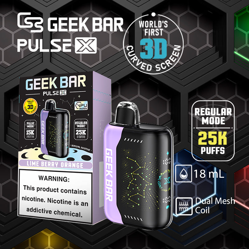 Geekbar pulse x 25k|vape central wholesale|disposable vape|lime berry orange