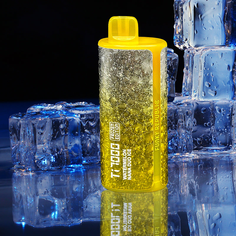 Funky Republic Ti 7000 Frozen Edition| Disposable Vape Wholesale| Funky Republic vapes| Funky Republic frozen flavor watermelon nana duo ice
