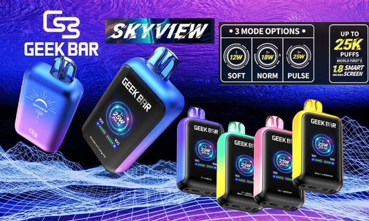 GEEK BAR SKYVIEW 25K IN STOCK: ENJOY THESE BESTSELLER FLAVORS