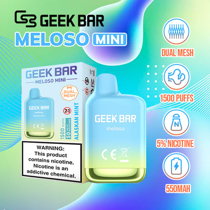 GEEK BAR meloso MINI 1500 Disposable 5% |Vape Central Wholesale| disposable vape| vape wholesale| alaskan mint