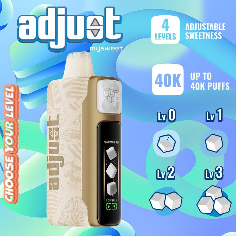 Adjust Mysweet 40K at Vape Central Wholesale|disposable|lemon heads