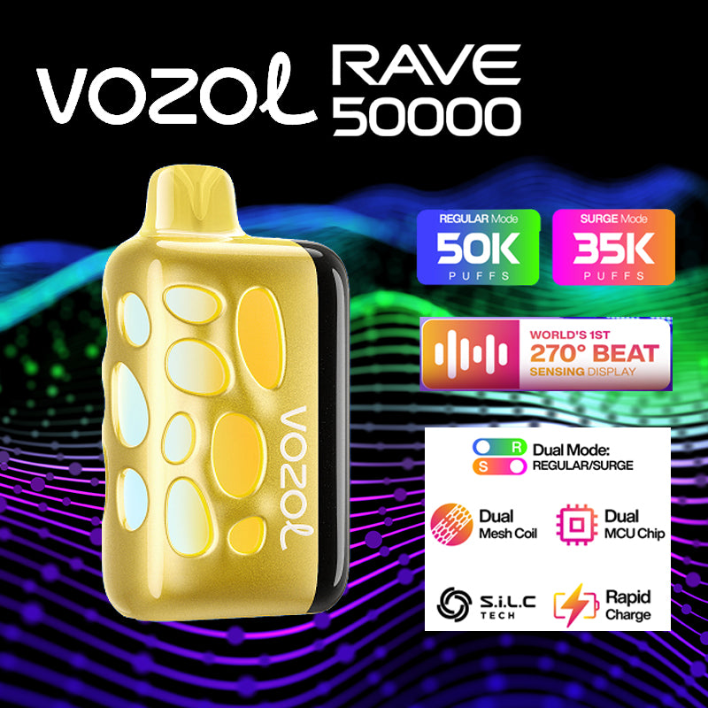 Vozol Rave 50k|disposable vape|vape wholesale|vapes|disposables|banana taffy