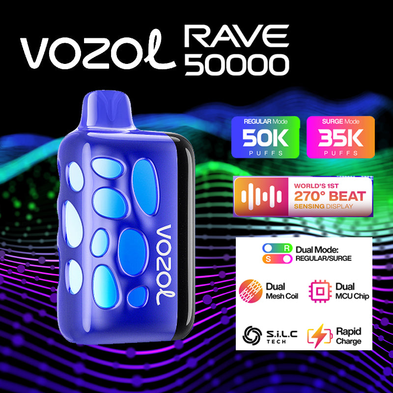 Vozol Rave 50k|disposable vape|vape wholesale|vapes|disposables|blueberry watermelon