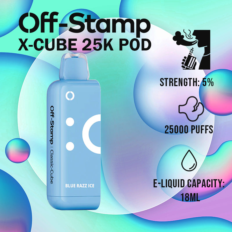 disposable vape|vape wholesale|vapes|disposables|OFF STAMP X CUBE 25K POD ||CLASSIC CUBE|BLUE RAZZ ICE