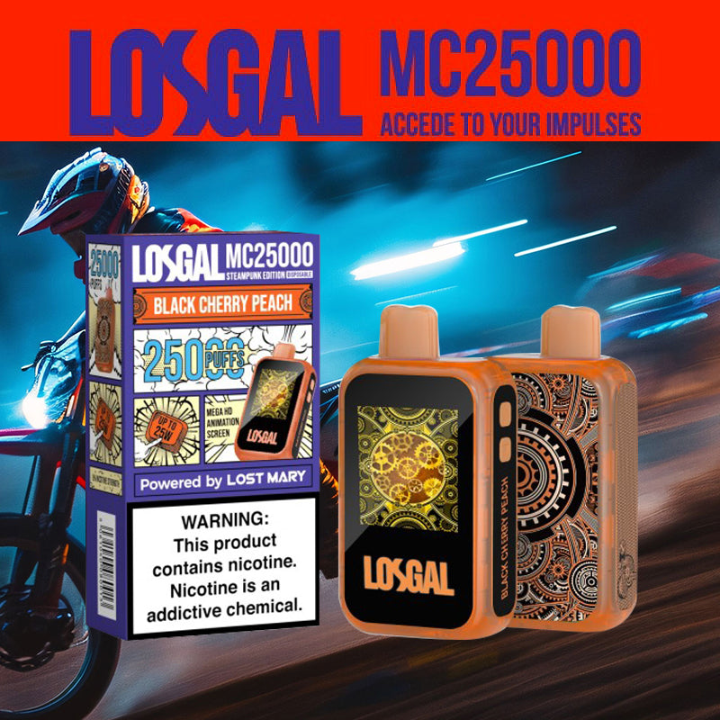 LOSGAL MC25K |Vape central wholesale|disposable|Black cherry peach