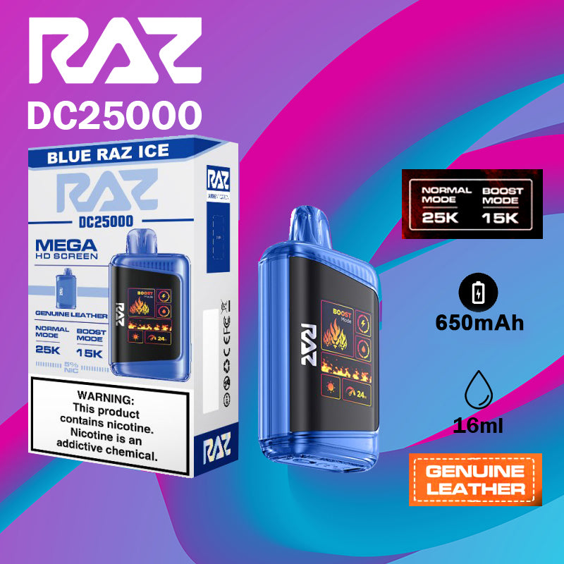 Raz DC25k|vape central wholesale|disposable|Blue Raz Ice