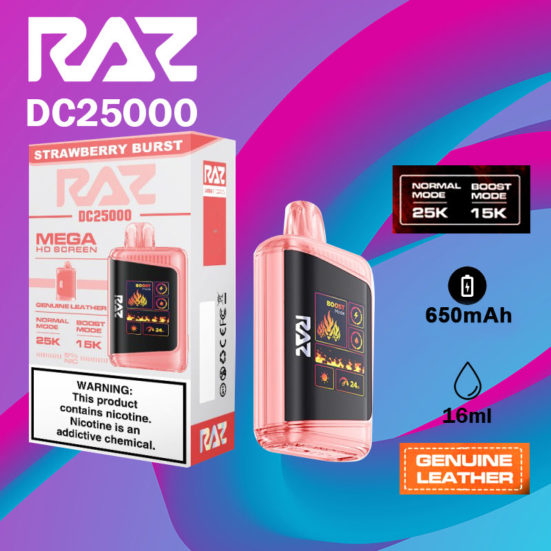 Raz DC25k|vape central wholesale|disposable|Strawberry Burst