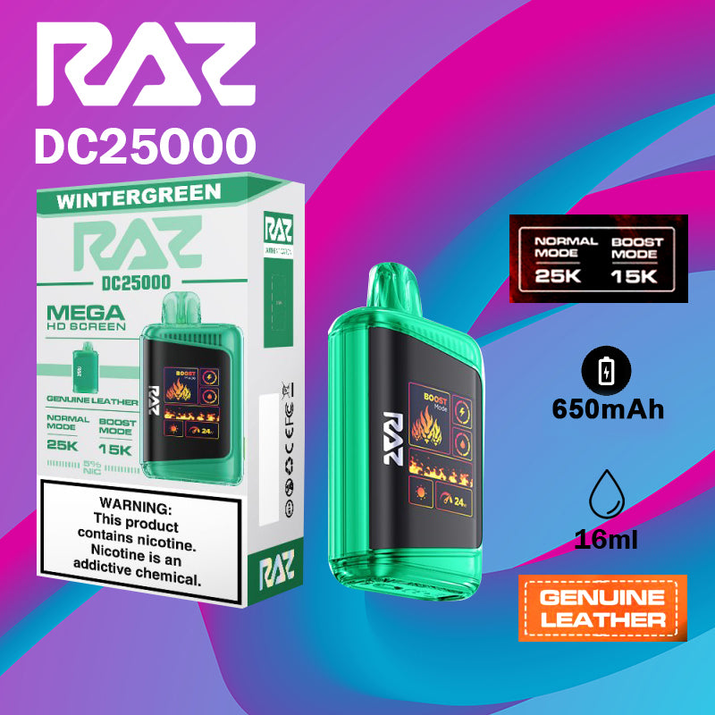 Raz DC25k|vape central wholesale|disposable|Wintergreen