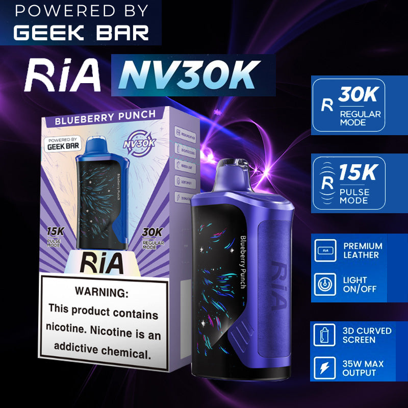 Geekbar RIA NV30K|disposable vape|vape wholesale|vapes|disposables|blue berry punch