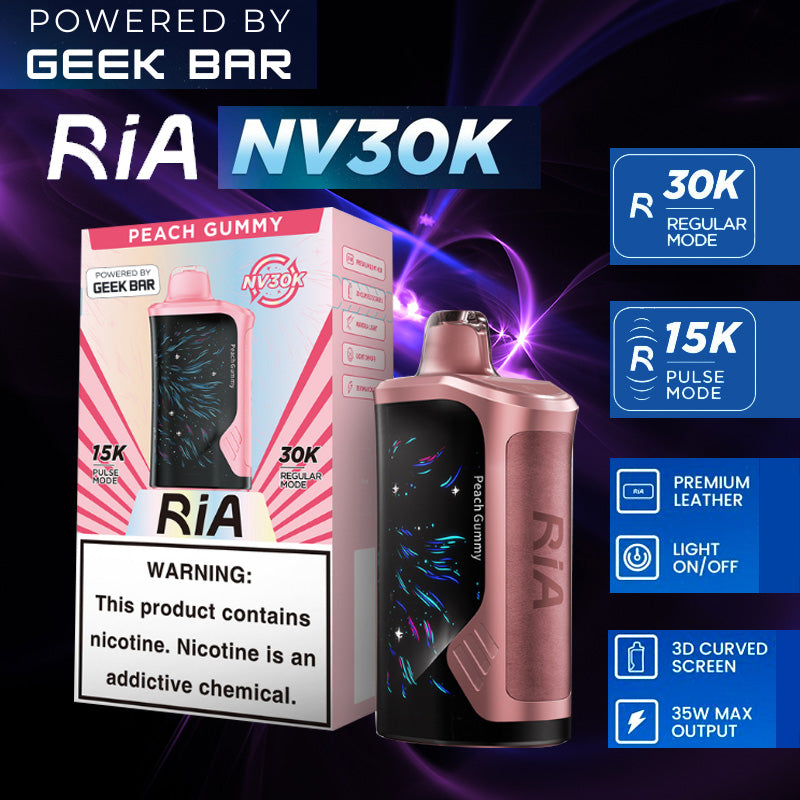 Geekbar RIA NV30K|disposable vape|vape wholesale|vapes|disposables|peach gummy