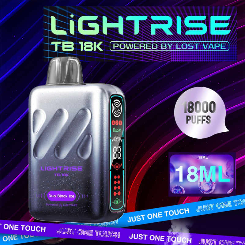 Lost Vape|Lightrise TB18k|Disposable|Vape Central Wholesale|Duo Black Ice
