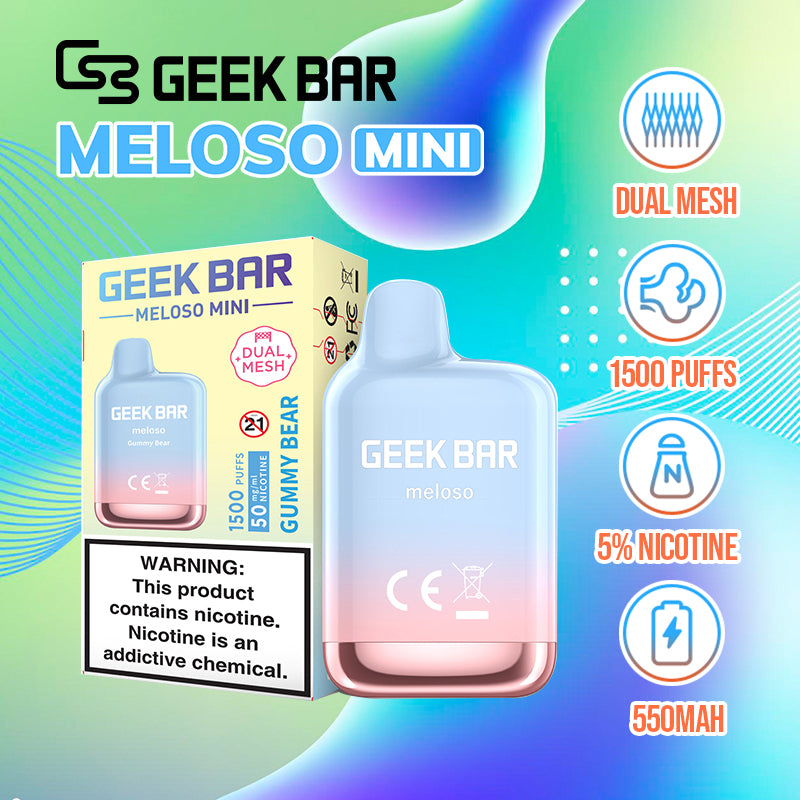 GEEK BAR meloso MINI 1500 Disposable 5% |Vape Central Wholesale| disposable vape| vape wholesale| gummy bear