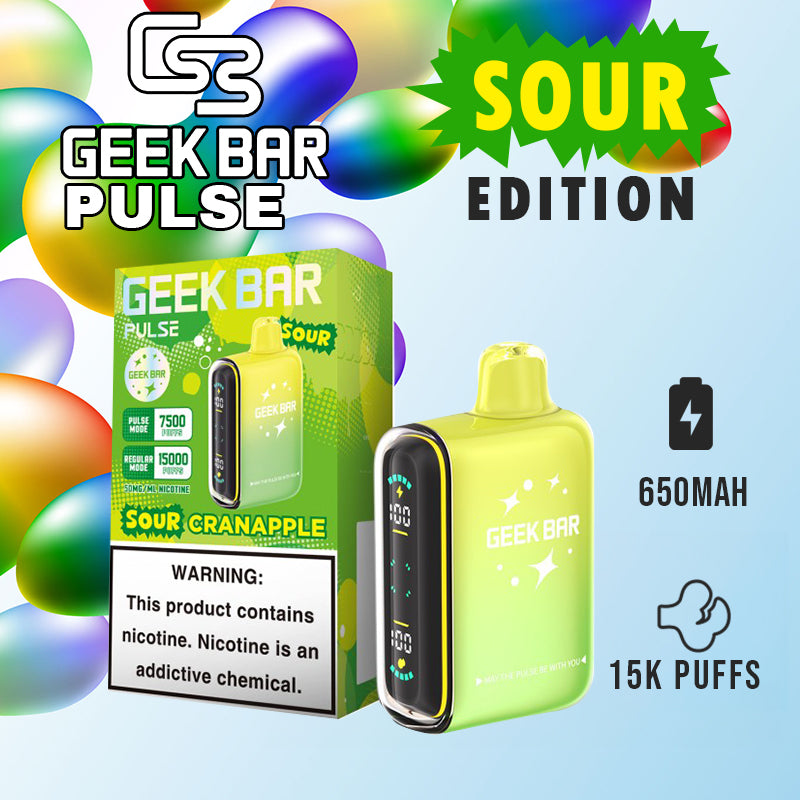 Geek bar Pulse Sour Edition|Vape central wholesale|Disposable|sour_cranapple