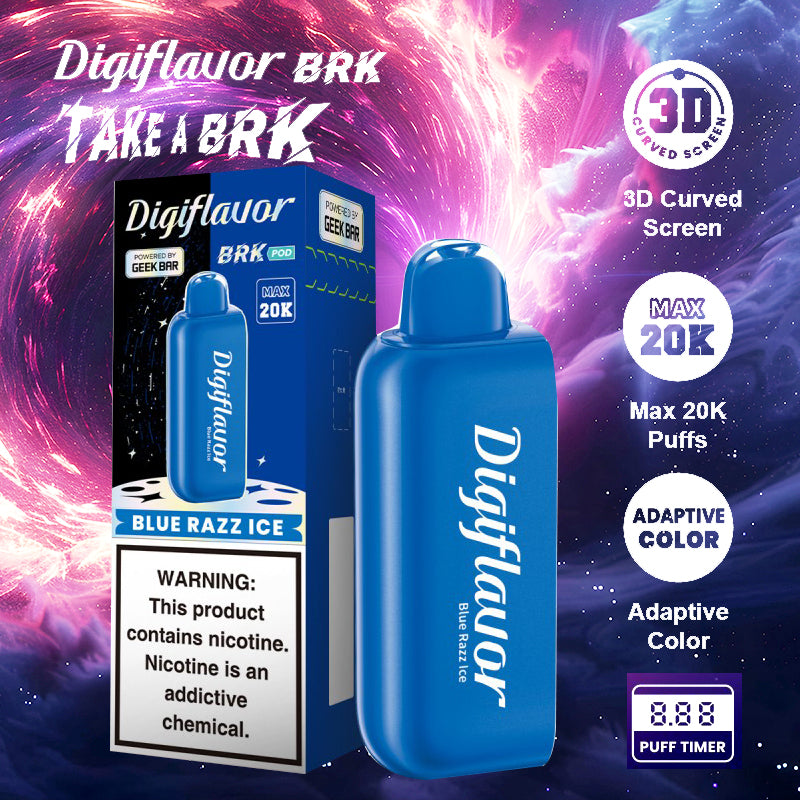 Geekbar Digiflavor BRK 20k|Vape central wholesale|Disposable|wholesaler|Take a BRK|vape shop|blue razz ice