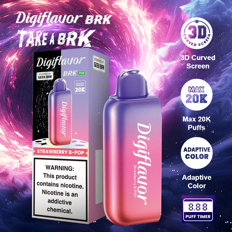 Geekbar Digiflavor BRK 20k|Vape central wholesale|Disposable|wholesaler|Take a BRK|vape shop|strawberry b-pop