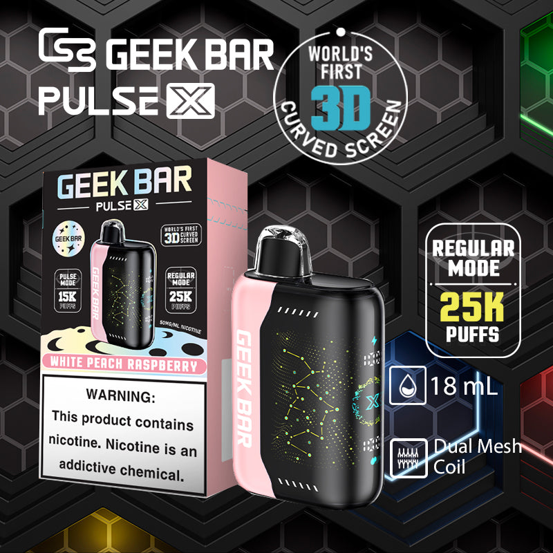 Geekbar pulse x 25k|vape central wholesale|disposable vape|white_peach_raspberry