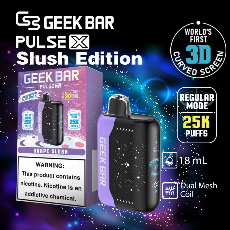 Geek bar pulse x 25k|vape central wholesale|disposable vape|grape slush