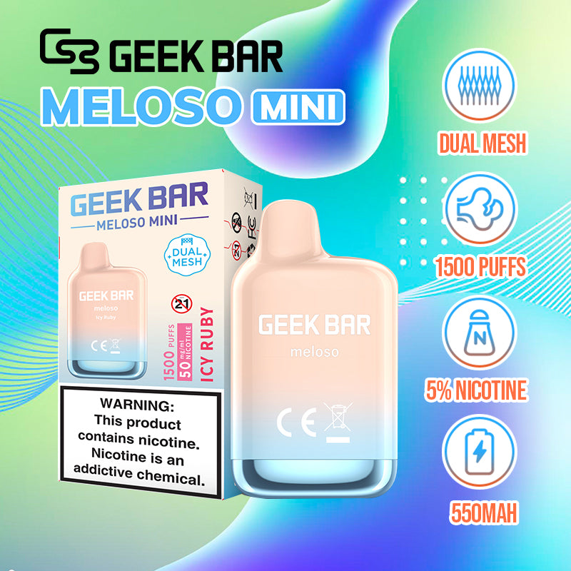 GEEK BAR meloso MINI 1500 Disposable 5% |Vape Central Wholesale| disposable vape| vape wholesale| ice ruby