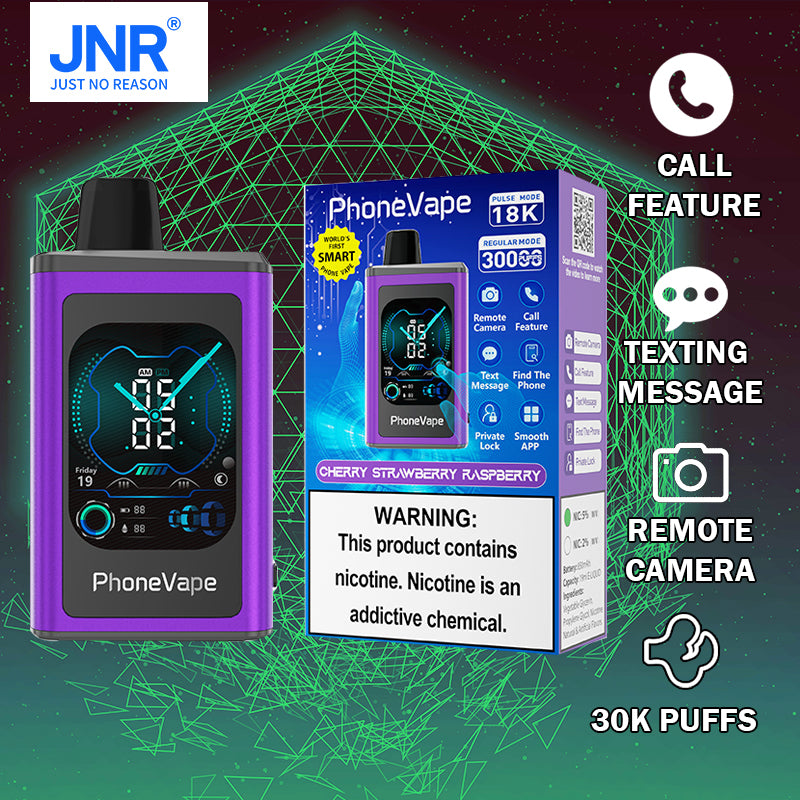 JNR Phonevape 30k |vape central wholesale|disposable|Cherry Strawberry raspberry