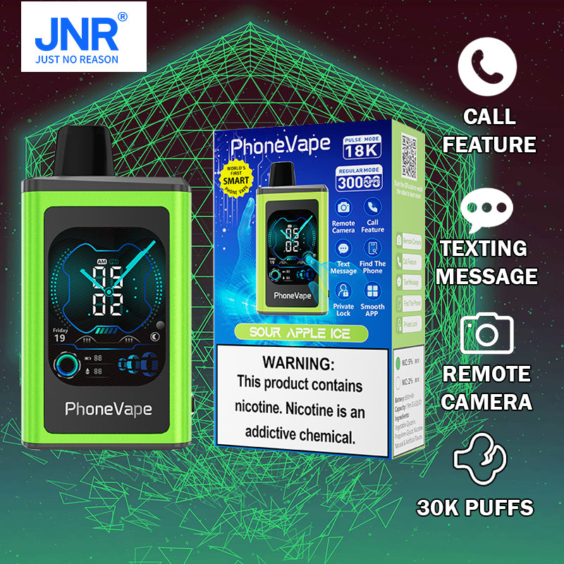 JNR Phonevape 30k |vape central wholesale|disposable|sour apple ice