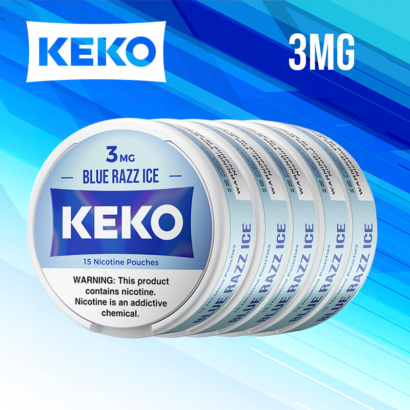 Keko blue razz ice 3mg Nicotine Pouches| vape central wholesale|wholesaler|Distro