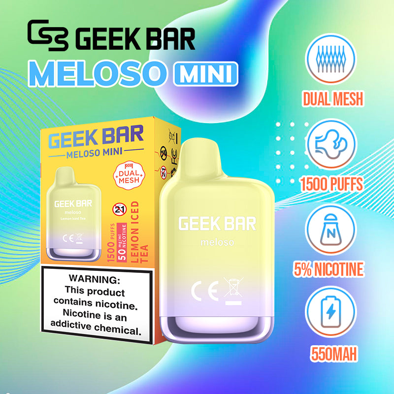 GEEK BAR meloso MINI 1500 Disposable 5% |Vape Central Wholesale| disposable vape| vape wholesale| lemon iced tea