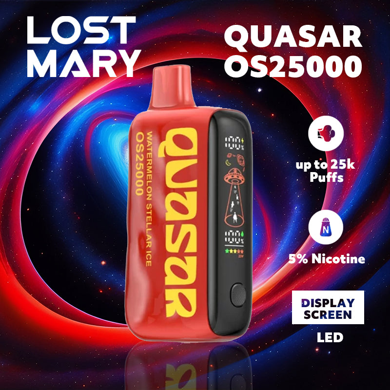 Lost Mary Quasar os25000|Vape central wholesale|disposable|Wholesaler|watermelon stellar ice