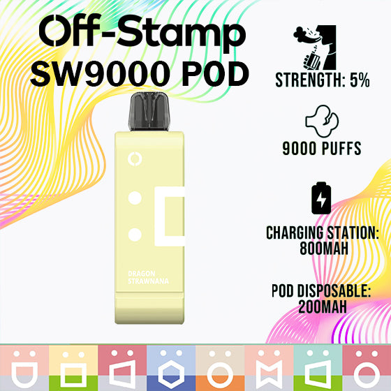 Off-stamp SW9000 pod|Vape central wholesale|Disposable|dragon strawnana