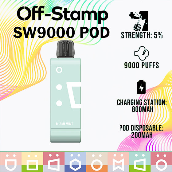 Off-stamp SW9000 pod|Vape central wholesale|Disposable|miami mint