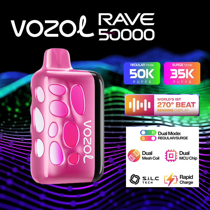 Vozol Rave 50k|disposable vape|vape wholesale|vapes|disposables|peach ice