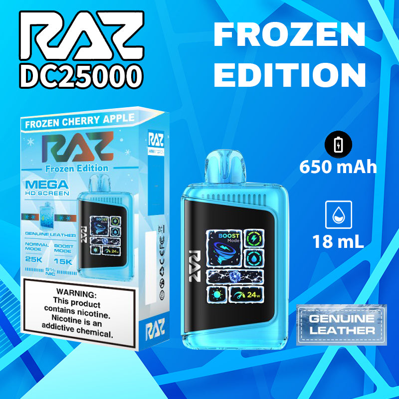 Raz DC25k|vape central wholesale|disposable|frozen cherry apple