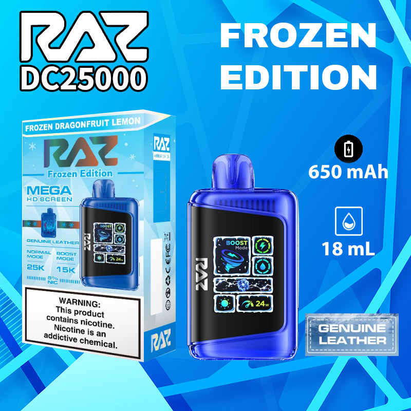 Raz DC25k|vape central wholesale|disposable|frozen dragonfruit lemon