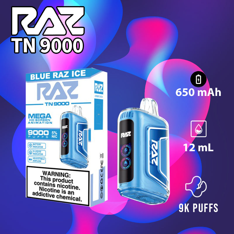 Raz tn9000|vape central wholesale|disposable|blue raz ice