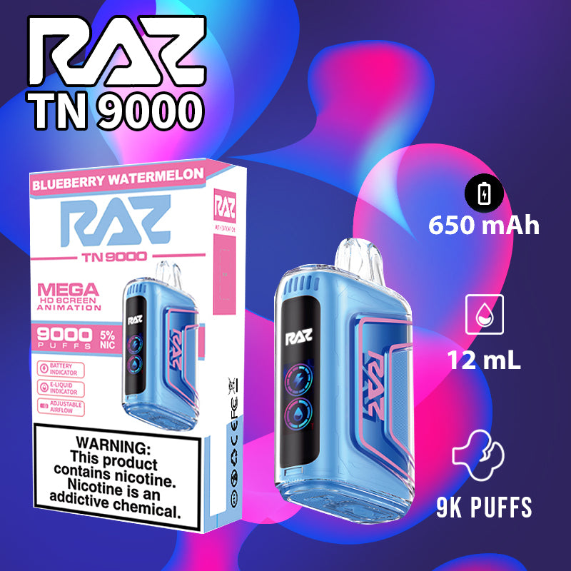 Raz tn9000|vape central wholesale|disposable|blueberry watermelon