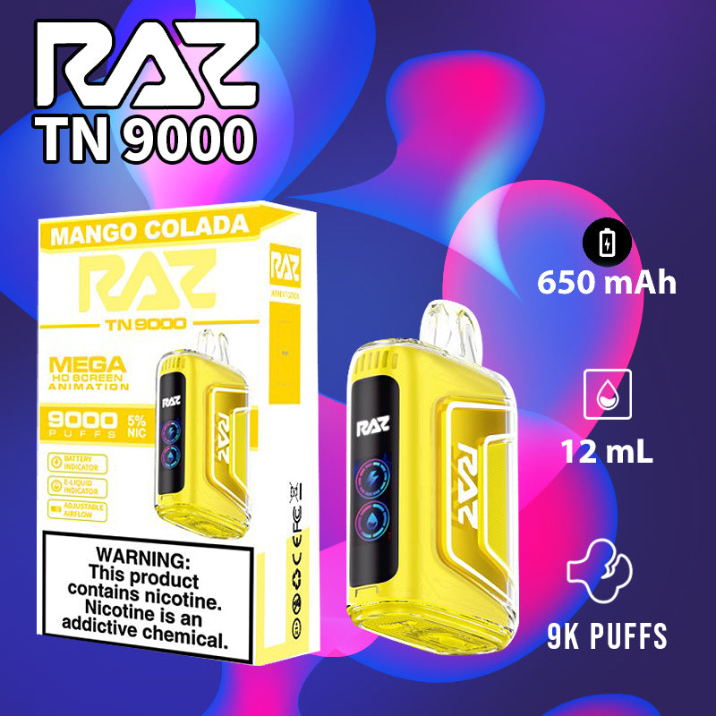 Raz tn9000|vape central wholesale|disposable|mango colada