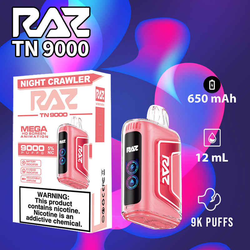 Raz tn9000|vape central wholesale|disposable|night crawler