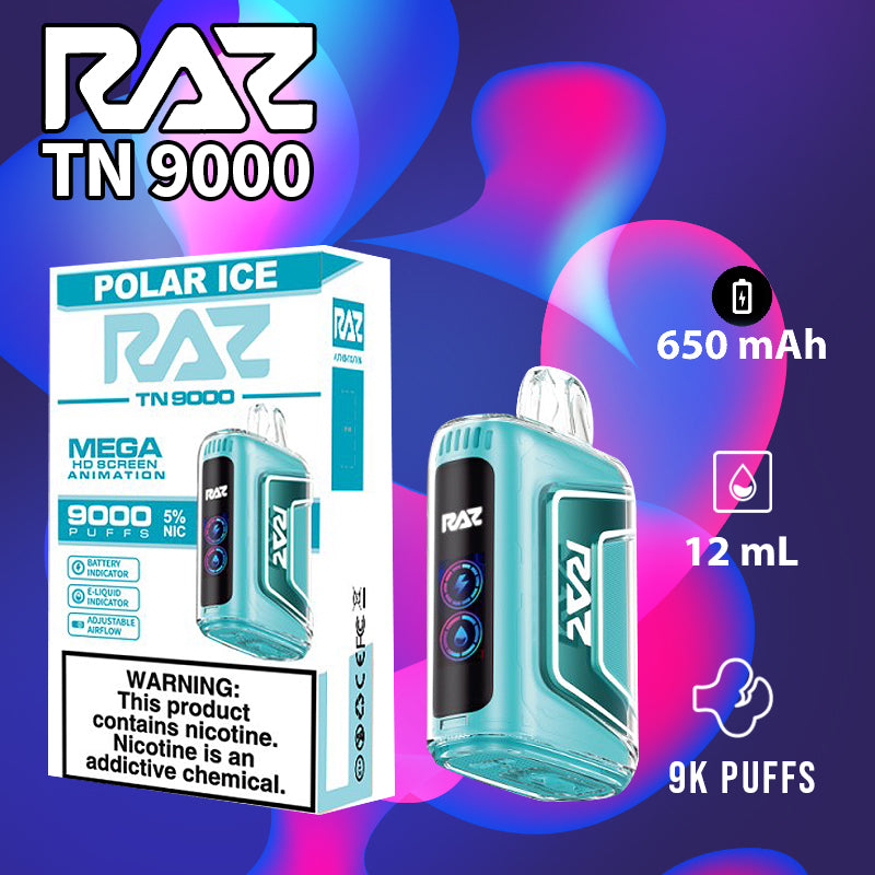 Raz tn9000|vape central wholesale|disposable|polar ice