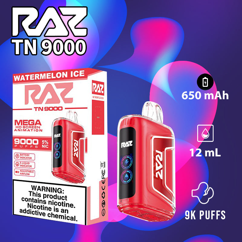 Raz tn9000|vape central wholesale|disposable|watermelon ice