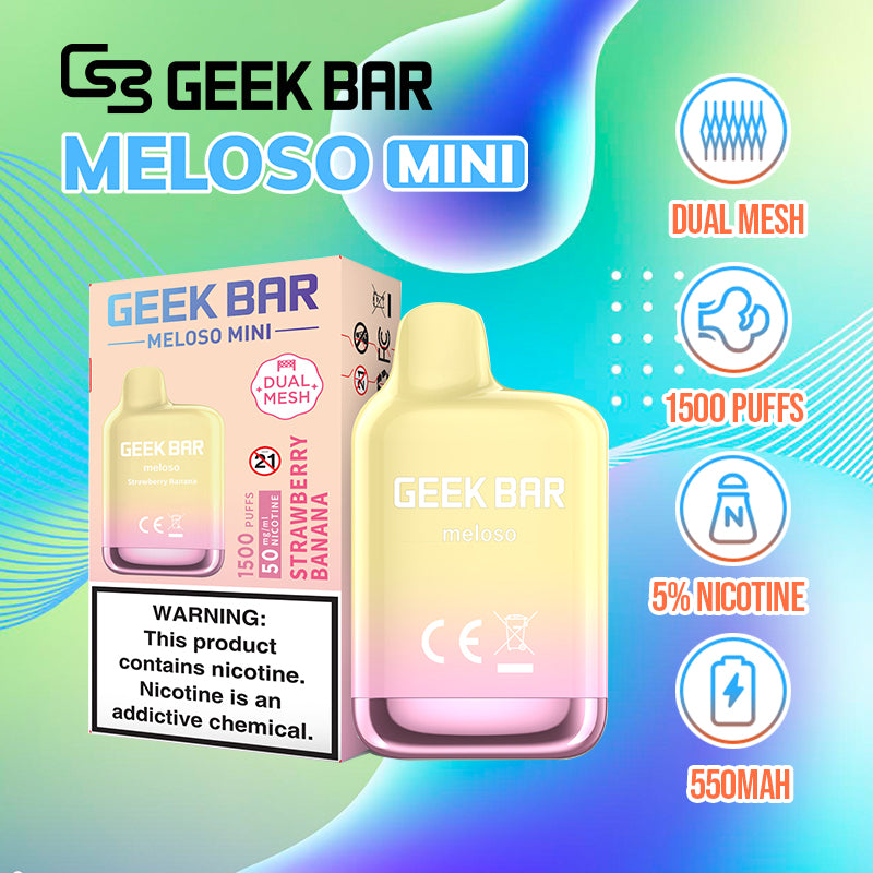 GEEK BAR meloso MINI 1500 Disposable 5% |Vape Central Wholesale| disposable vape| vape wholesale| strawberry banana