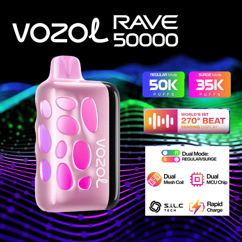 Vozol Rave 50k|disposable vape|vape wholesale|vapes|disposables|strawberry kiwi