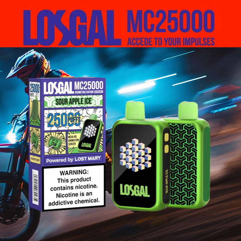 LOSGAL MC25K |Vape central wholesale|disposable|sour apple ice