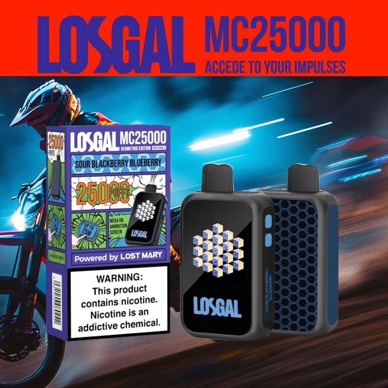 LOSGAL MC25K |Vape central wholesale|disposable|sour blackberry blueberry