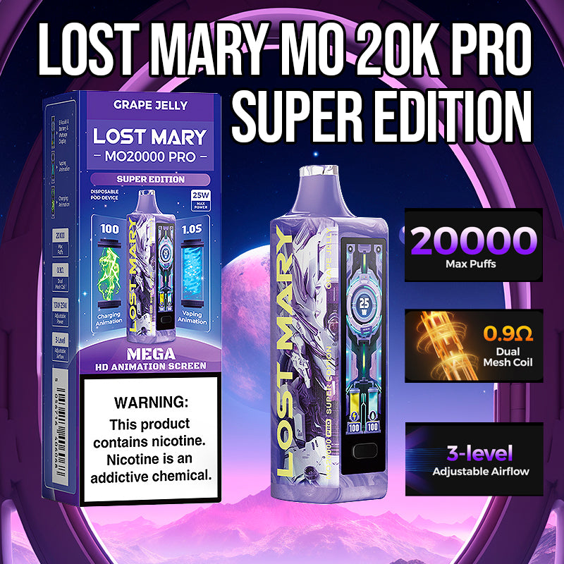 Vape Central Wholesale| Lost Marry Mo20000 pro Super edition | Disposable vape wholesale| Lost Mary MO20000 vape wholesale| lost mary mo20000|Grape jelly