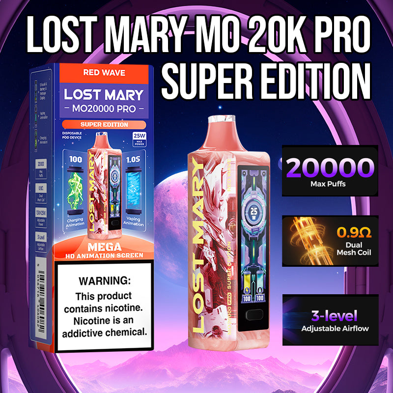 Vape Central Wholesale| Lost Marry Mo20000 pro Super edition | Disposable vape wholesale| Lost Mary MO20000 vape wholesale| lost mary mo20000|red wave