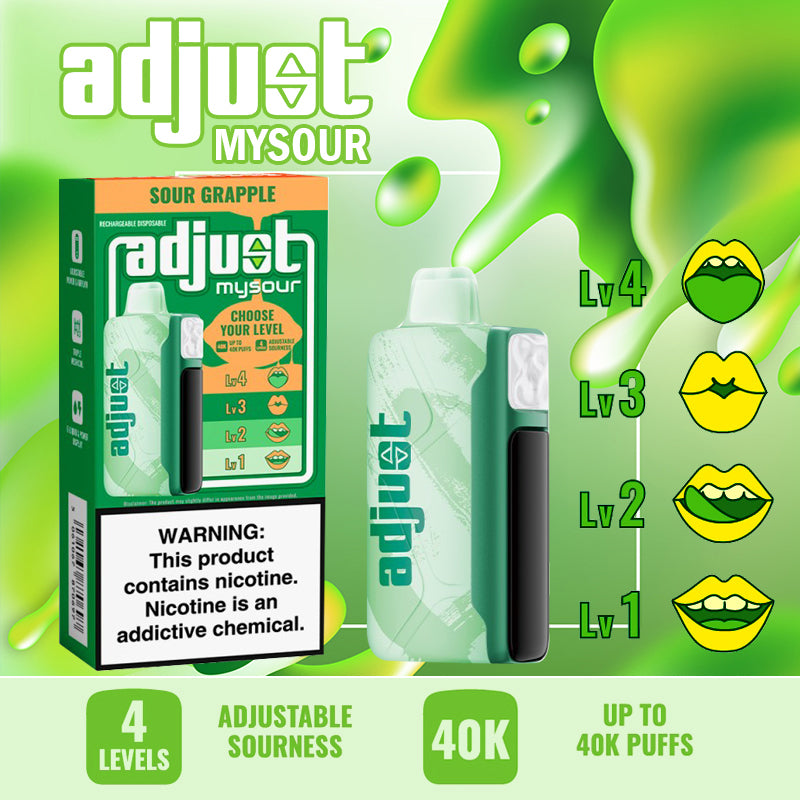 Adjust Mysour 40K at Vape Central Wholesale|disposable|sour grapple