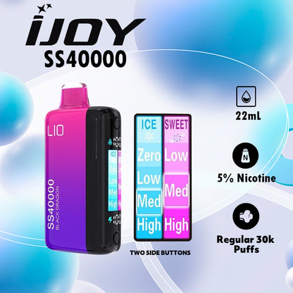 iJoy LIO SS40000 Ice-Sweet Cotral Vape Wholesale