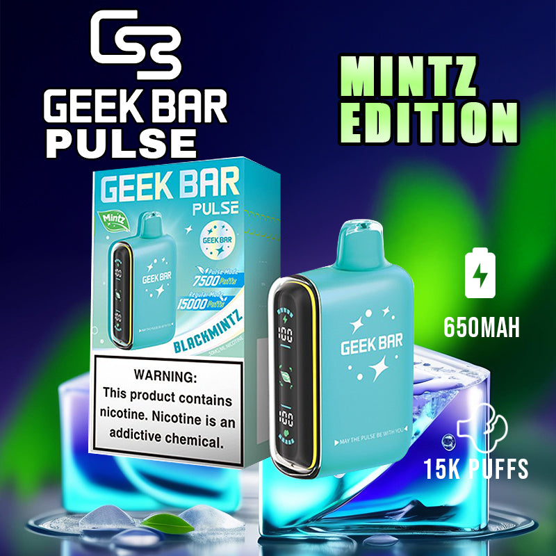 Geek bar Pulse Mintz Edition|Vape central wholesale|Disposable|black mintz